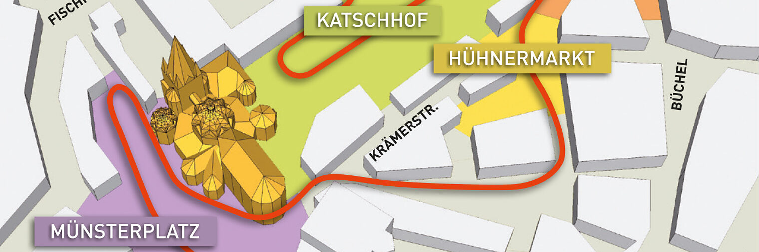 Ausschnitt vom Lageplan Europamarkt Aachen